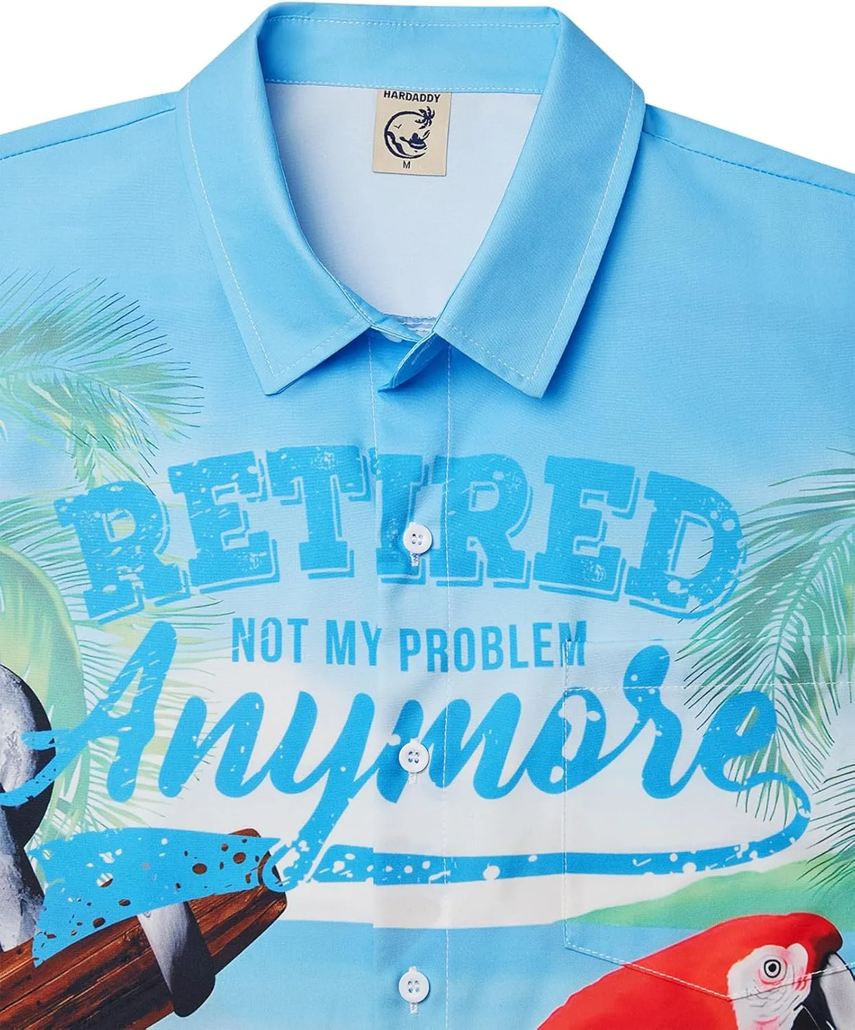 Hardaddy Men's Summer Hawaiian Shirts Funny Performence Printed Button Down Casual Bowling Shirt