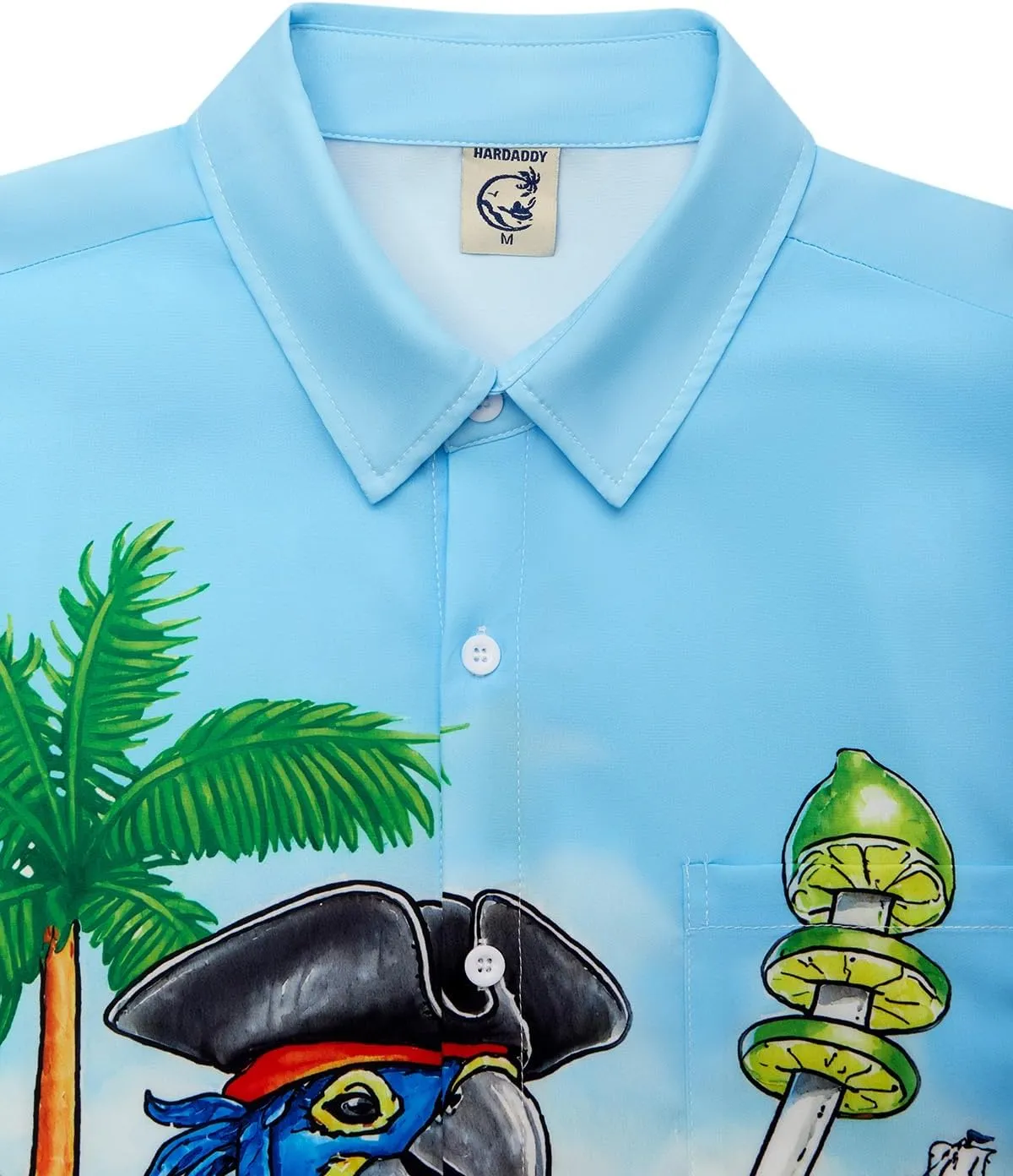 Hardaddy Men's Summer Hawaiian Shirts Funny Performence Printed Button Down Casual Bowling Shirt
