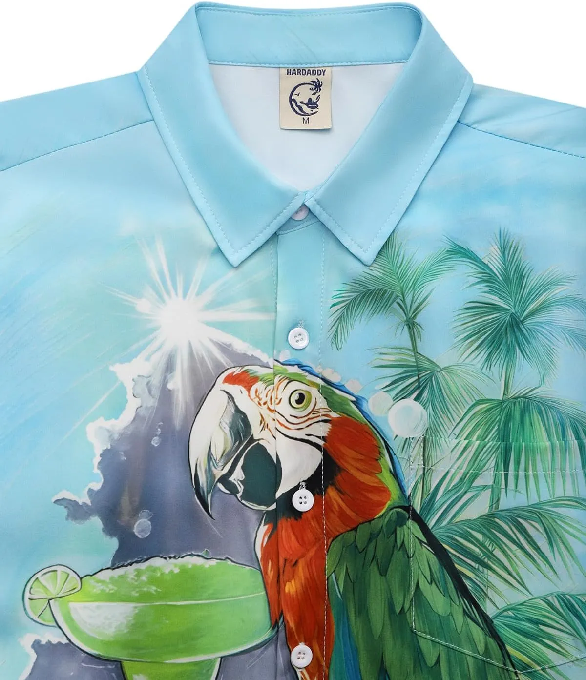 Hardaddy Men's Summer Hawaiian Shirts Funny Performence Printed Button Down Casual Bowling Shirt