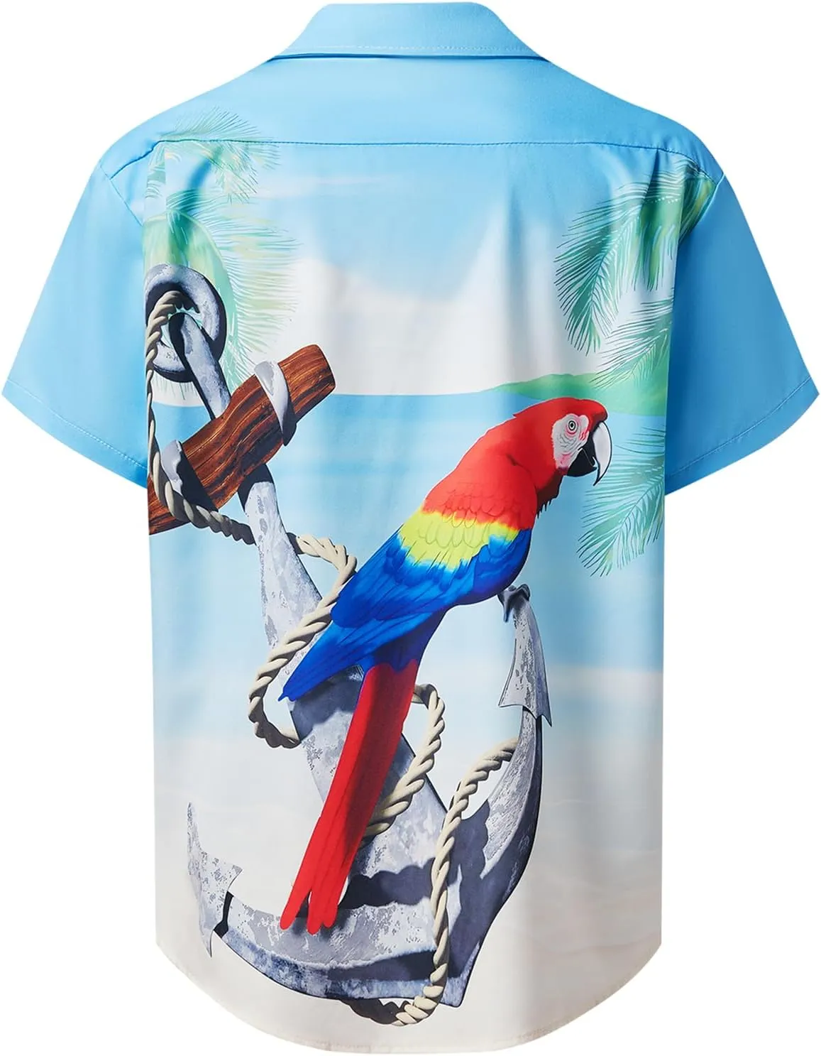 Hardaddy Men's Summer Hawaiian Shirts Funny Performence Printed Button Down Casual Bowling Shirt