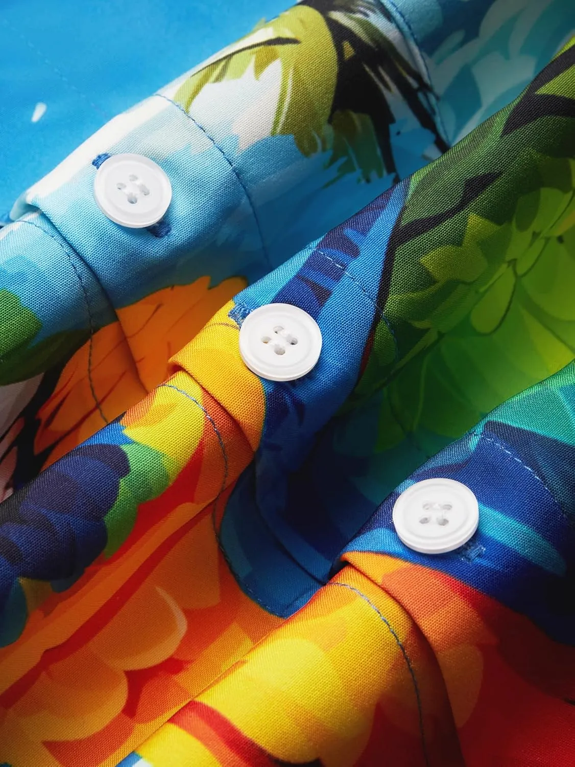 Hardaddy Men's Summer Hawaiian Shirts Funny Performence Printed Button Down Casual Bowling Shirt