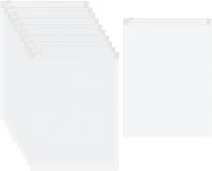 HARFINGTON 50pcs Frosted Zipper Plastic Bags for Clothing, 11.8x15.7-inch Reclosable Zip Poly Shipping Bags for Clothes, Art Prints, Brochure, Document Packaging, 5.51 Mil