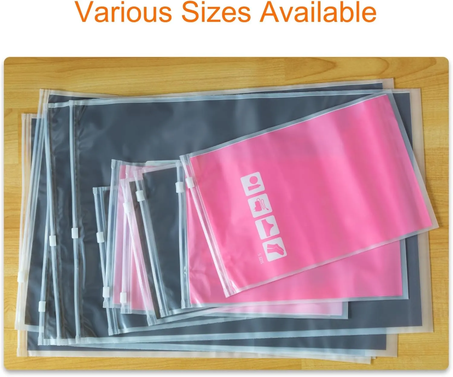 HARFINGTON 50pcs Frosted Zipper Plastic Bags for Clothing, 11.8x15.7-inch Reclosable Zip Poly Shipping Bags for Clothes, Art Prints, Brochure, Document Packaging, 5.51 Mil