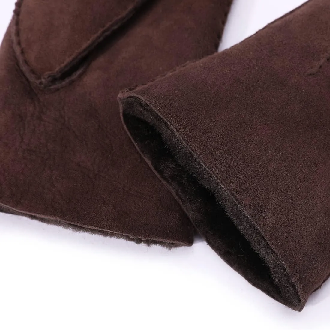 Harssidanzar Men Leather Gloves,Shearling Fur Cuff Thick Wool Lined for Winter Cold Weather Driving Gloves KM043US