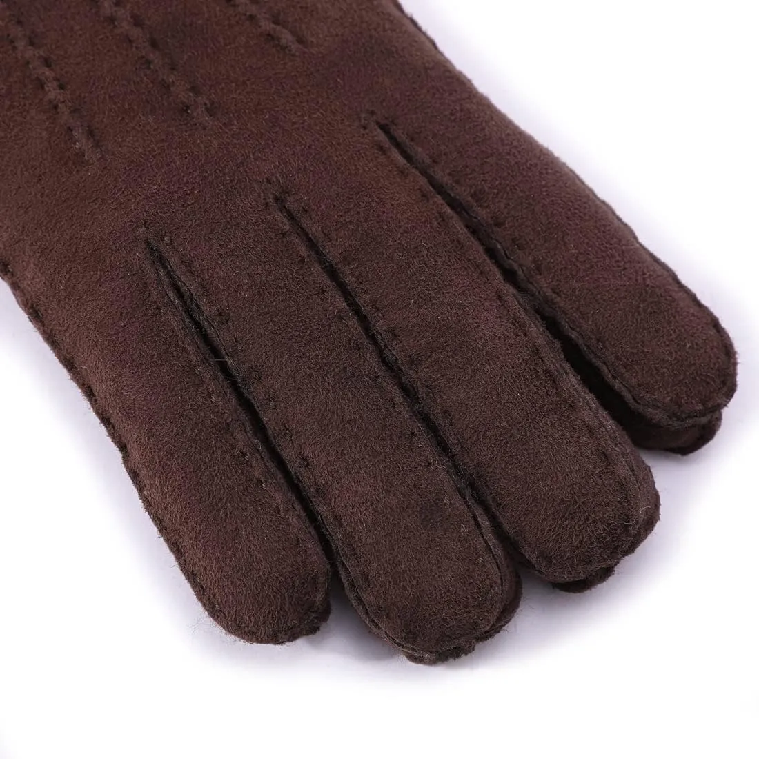 Harssidanzar Men Leather Gloves,Shearling Fur Cuff Thick Wool Lined for Winter Cold Weather Driving Gloves KM043US