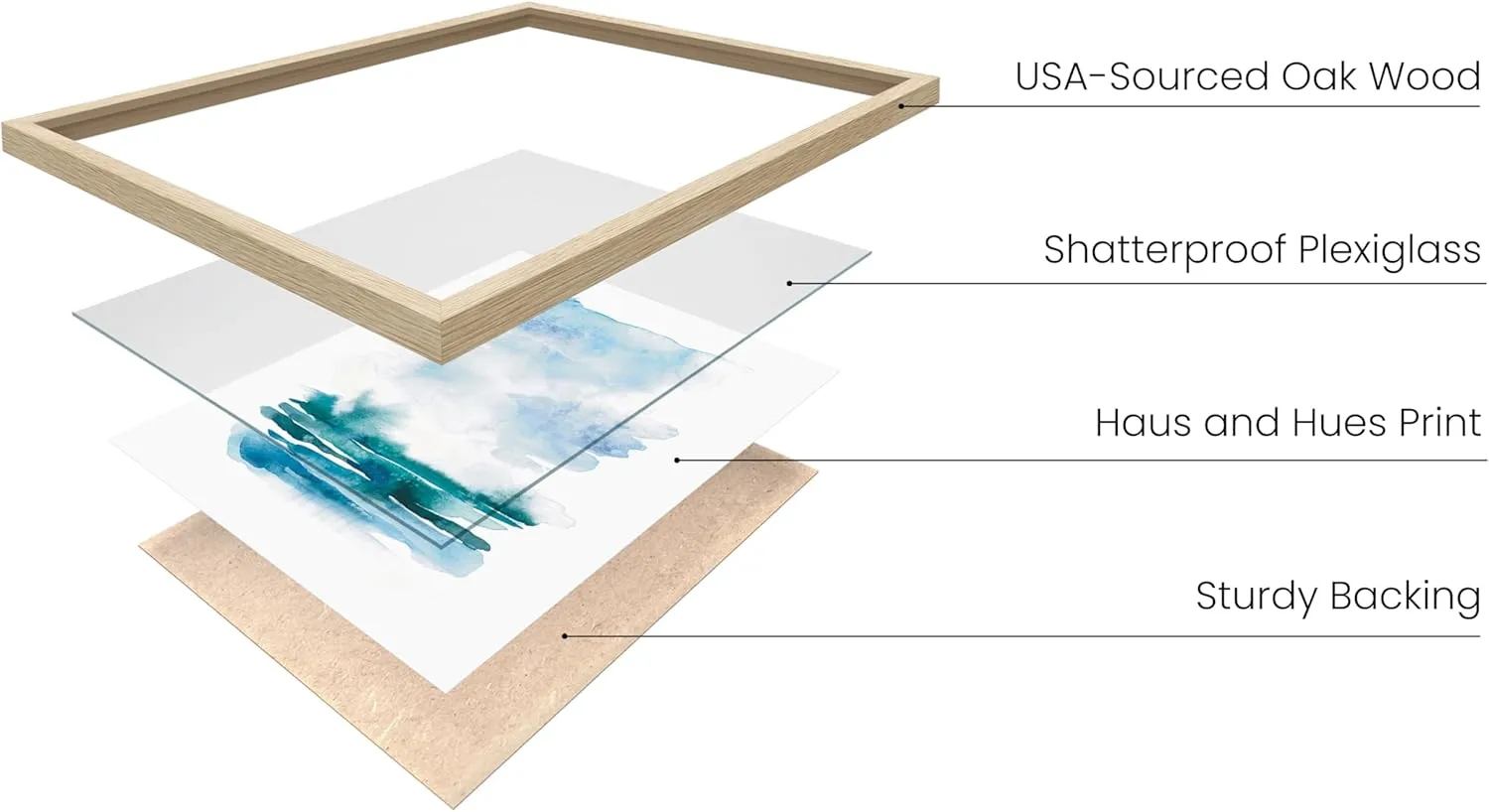 HAUS AND HUES Beach Poster Set of 4 – Abstract Ocean Prints, Nature Wall Art, Coastal Beach Scene Posters, Blue Watercolor Decor (Unframed, 11x14)