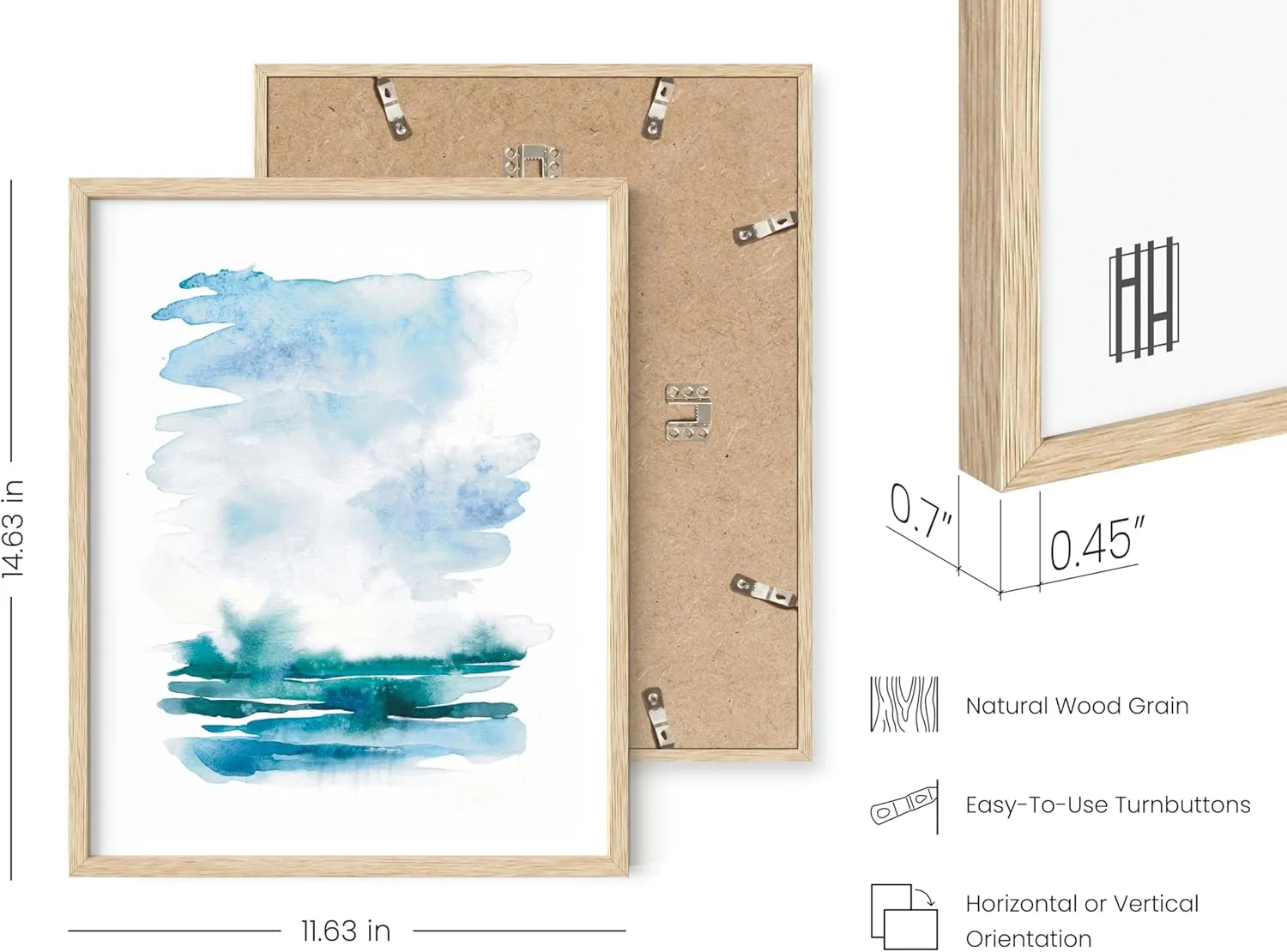 HAUS AND HUES Beach Poster Set of 4 – Abstract Ocean Prints, Nature Wall Art, Coastal Beach Scene Posters, Blue Watercolor Decor (Unframed, 11x14)