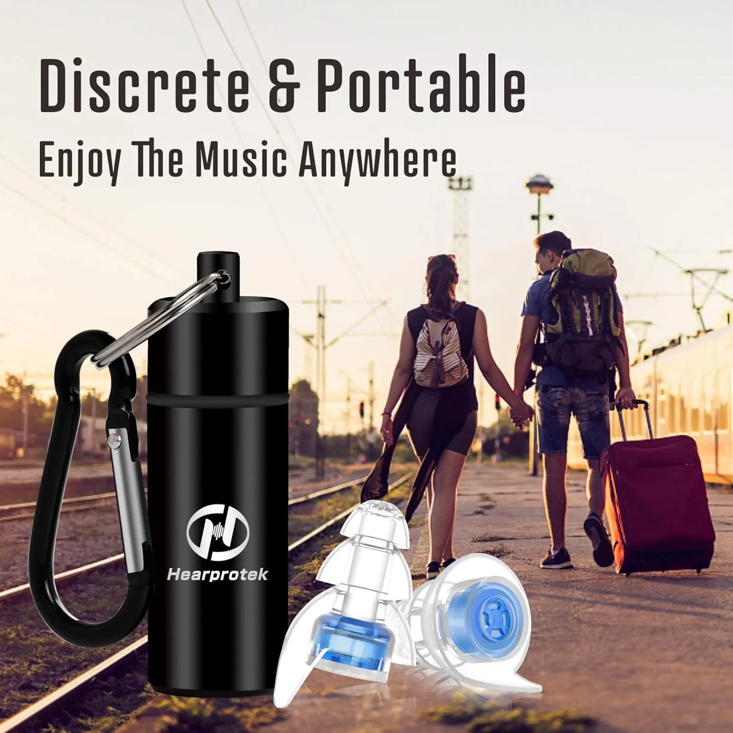 Hearprotek Concert Ear Plugs, 2Pairs Reusable high Fidelity Musician Ear Plugs for Concerts Loud Music-Noise Reduction Ear Protection earplugs for Rave,Festival,Music,Tinnitus Relief