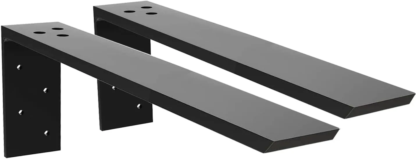 Heavy Duty Countertop Support Bracket 2 Pack - Hidden Shelf Bracket 16" x 6" x 2 1/2" Forward L Bracket Metal Corbels for Quartz/Granite/Wood/Concrete/Laminate