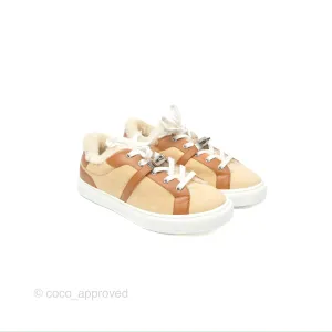 Hermès Day Sneakers Beige Palomino / Naturel Shearling Suede Size 39