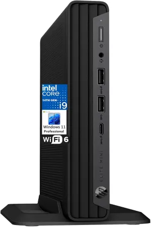 HP Elite Mini 800 G9 Elite Desk Business Desktop Computer, 14th Gen Intel 24-Core i9-14900 up to 5.8GHz, 64GB DDR5 RAM, 1TB PCIe SSD, WiFi 6, RJ45, Type-C, 2 DisplayPort, HDMI, Windows 11 Pro, AZ-XUT