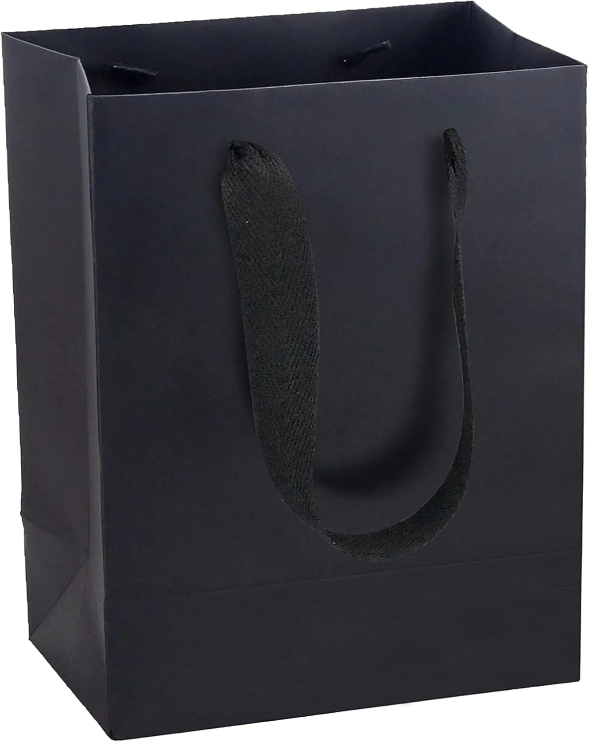 HUAPRINT Black Paper Bags,Gift Bags,Shopping bags with Ribbon Handles,30 Packs 7x4x9Inch,Gift Bags for Clothes,Retail Bags,Party Favor Bags,Merchandise Business Bags,Wedding Bags