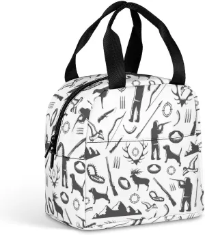 Hunting Hunter Reusable Lunch Bento Box Insulated Portable Handbags for Office Work Picnic for Men Women