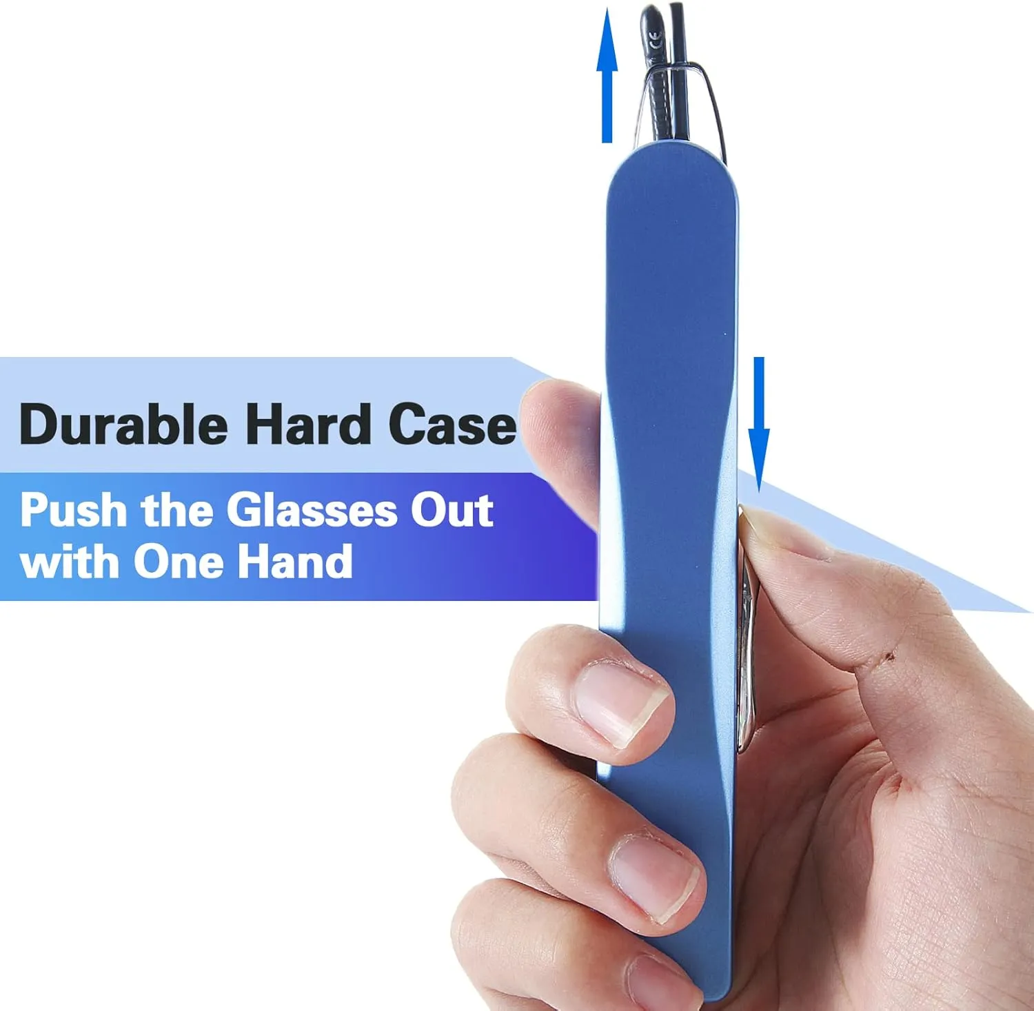 I-Mag Mini Slim Metal Spring Hinge Reading Glasses with Slide Open Hard Case (Blue, 2.00) by I-Mag Reading Glasses