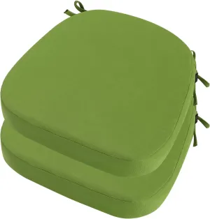 idee-home Outdoor Chair Cushions Set of 2, 17" x 17" x 3" Thick Patio Furniture Outdoor Seat Cushions Waterproof with Ties, Dining Pads