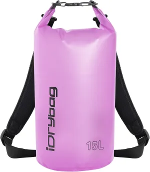 IDRYBAG Clear Dry Bag Waterproof 2L/5L/10L/15L/20L, Small Dry Sack Waterproof Bag for Kayaking