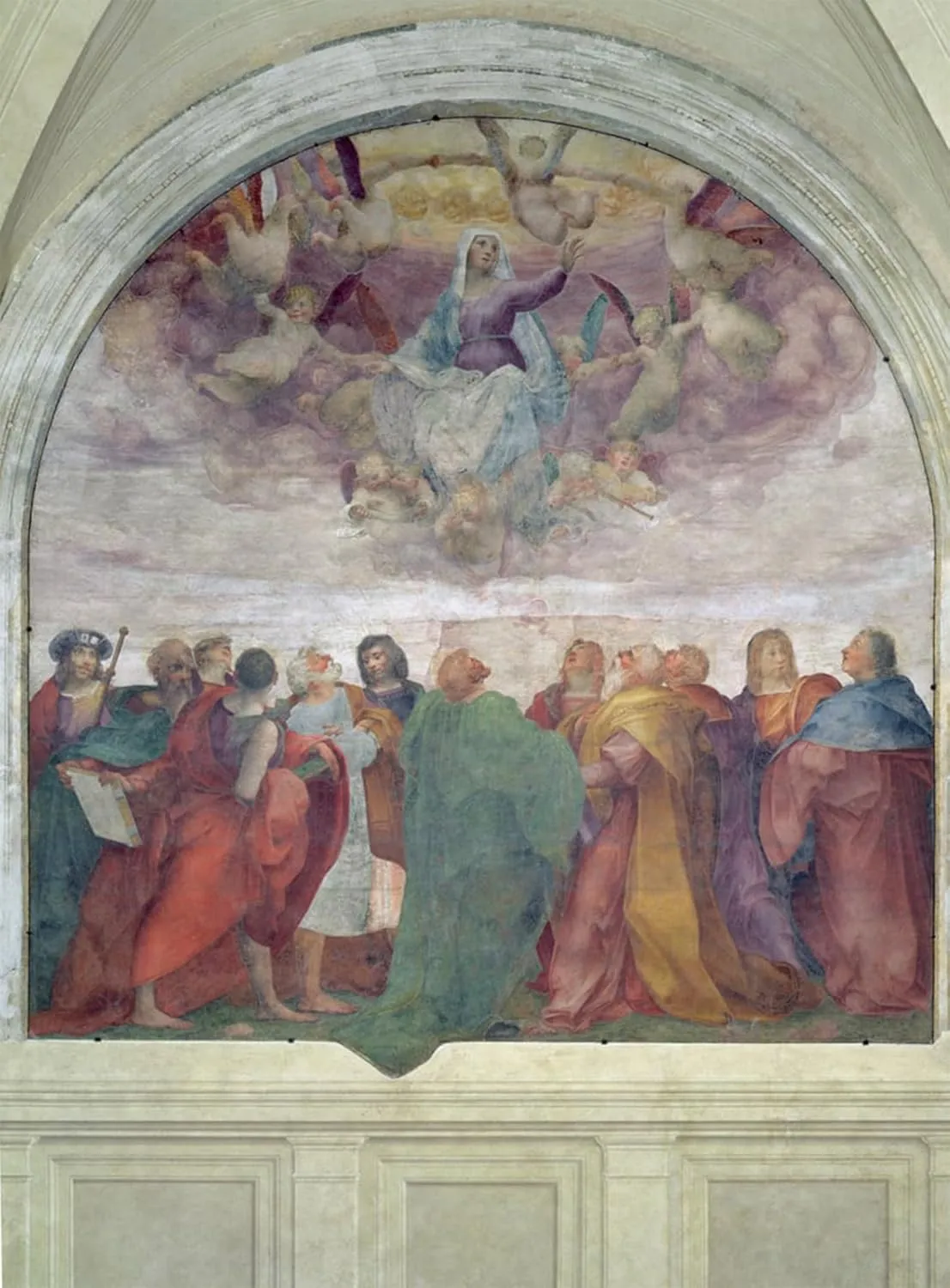 iiRTTFiRT Classic Canvas Posters Painting Wall Art Assumption of the Virgin by Battista Rosso Fiorentino Famous Painting for Home Decor 60x90cm