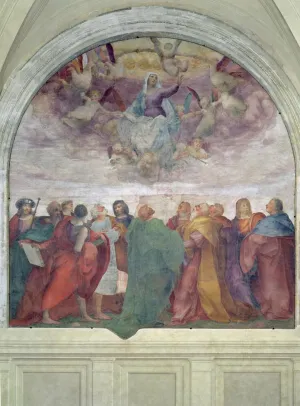 iiRTTFiRT Classic Canvas Posters Painting Wall Art Assumption of the Virgin by Battista Rosso Fiorentino Famous Painting for Home Decor 60x90cm