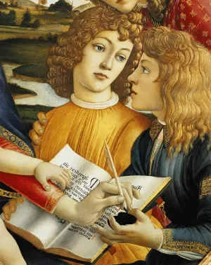 iiRTTFiRT Classic Canvas Prints Art Painting Lorenzo magnificent and his brother giuliano de medici detail by Sandro Botticelli Vintage Print for Home Decor 60x90cm