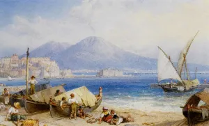 iiRTTFiRT Famous Artwork Picture Poster Modern View of the Bay of Naples by Myles Birket Foster R.w.s. Pop Art for Home Decor 60x90cm