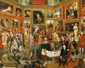 iiRTTFiRT Famous Print Painting Minimalist Artwork Tribuna of the Uffizi by Johan Zoffany Nature Pictures for Home Decor 60x90cm