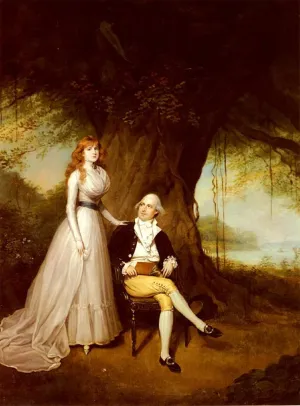 iiRTTFiRT Famous Prints Pictures Wall Print Artwork Portrait of Robert Grant And His Wife Elizabeth Arthur William Devis Graffiti Painting for Home Decor 60x90cm