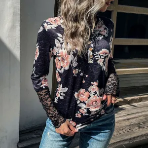 IKEARLAX New Cross-border New 2025 Fashion Tops Pullover Crew Neck Long Sleeve Printed Loose Women's T-Shirt
