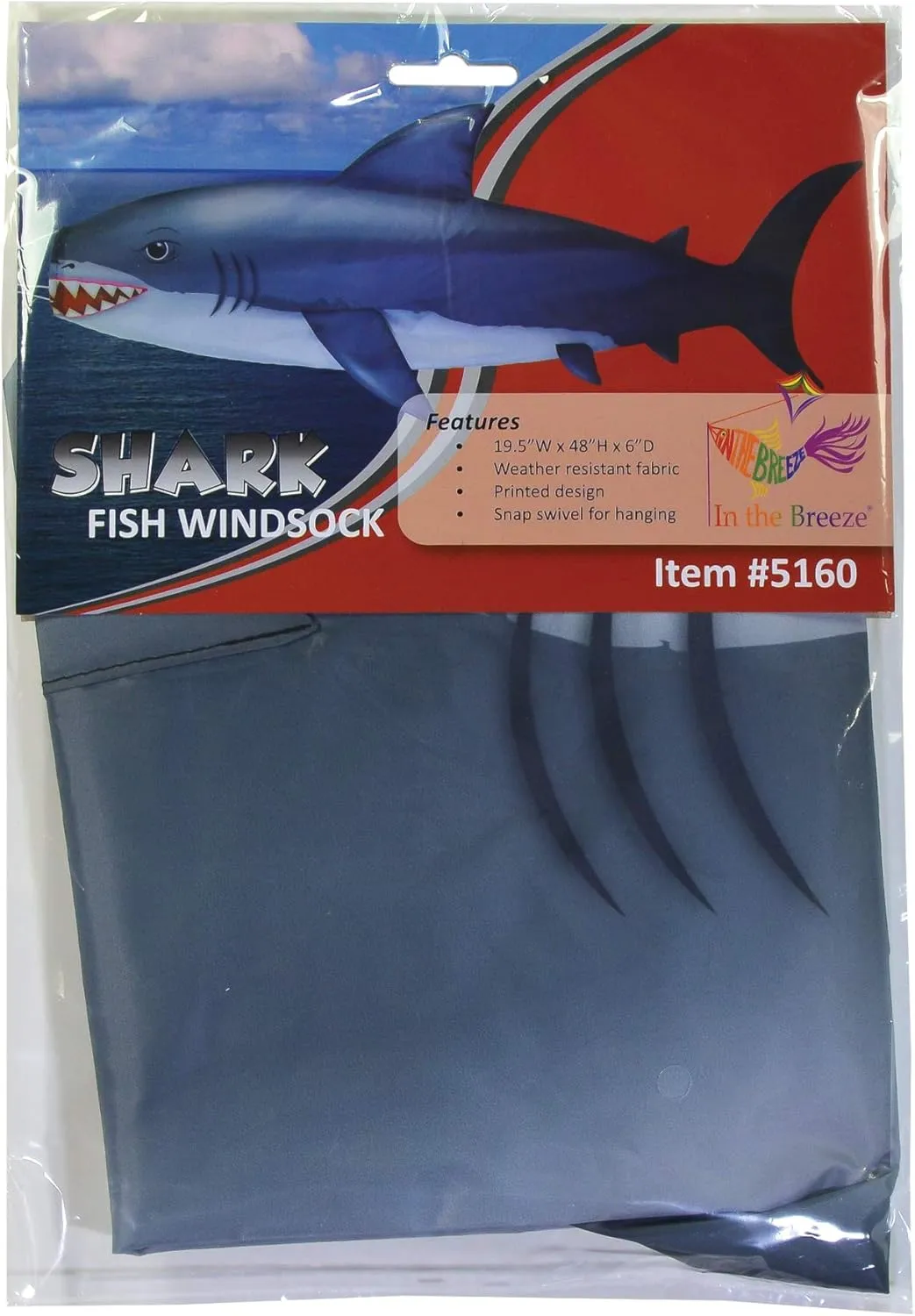 In the Breeze 5160 — Shark 48-inch Fish Windsock-Realistic Fishsock