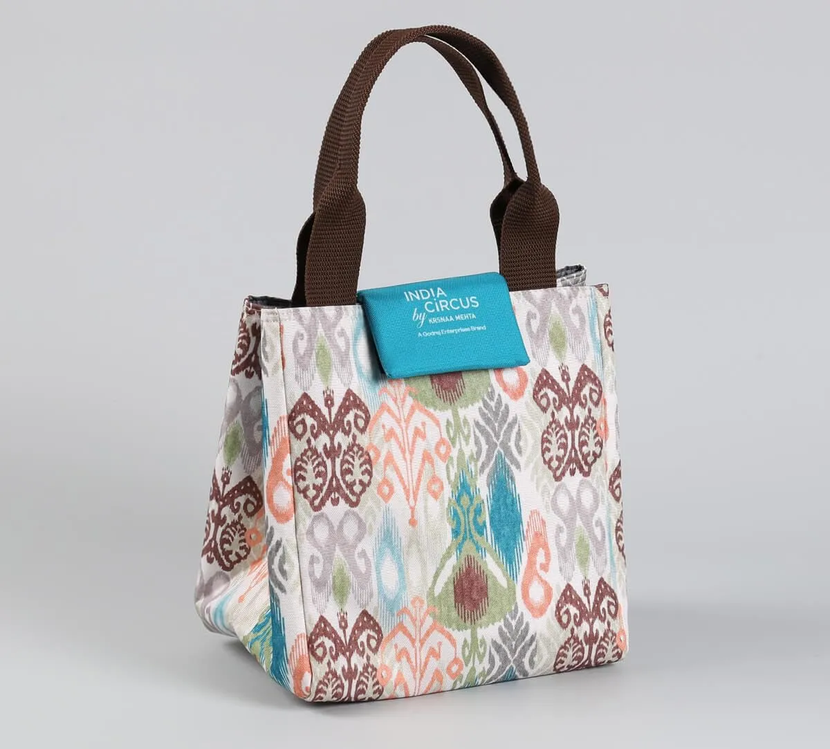 India Cicus by Krsnaa Mehta Artisans of Earth Lunch Bag for Office Women & Men | Printed Hot/Cold Tiffin Box & Bottle Travel Carry Bag | for School Picnic & School | Ideal for Gifting