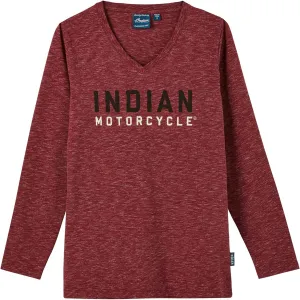 Indian Motorcycle Women's Watercolor Logo Long Sleeve T-Shirt, Red