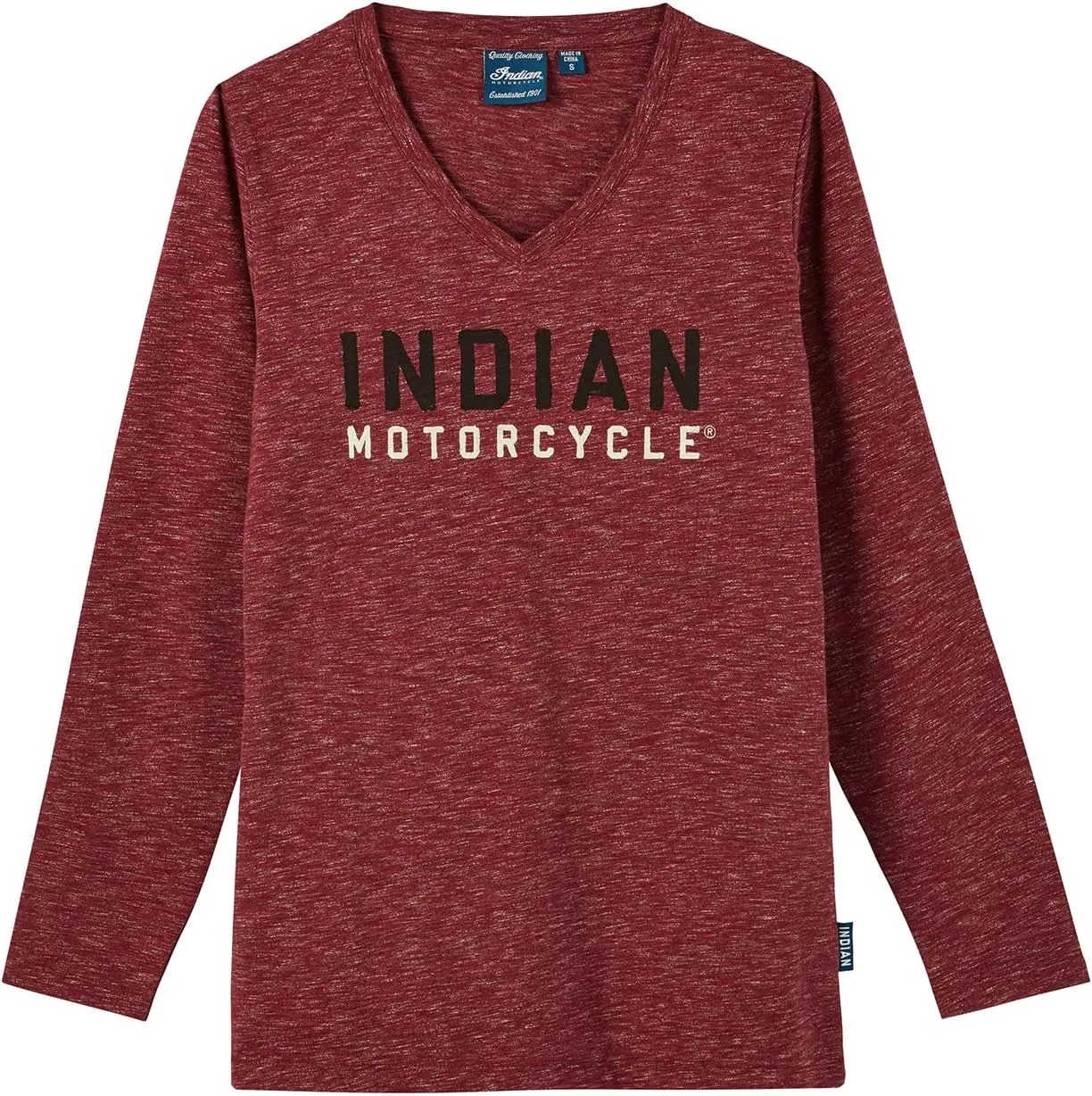 Indian Motorcycle Women's Watercolor Logo Long Sleeve T-Shirt, Red