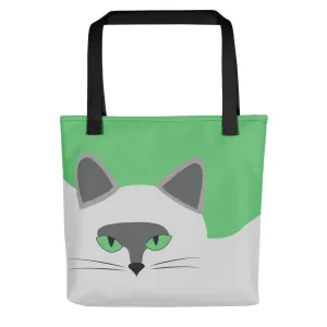Inscrutable Cat 'Smoky Green' Tote bag