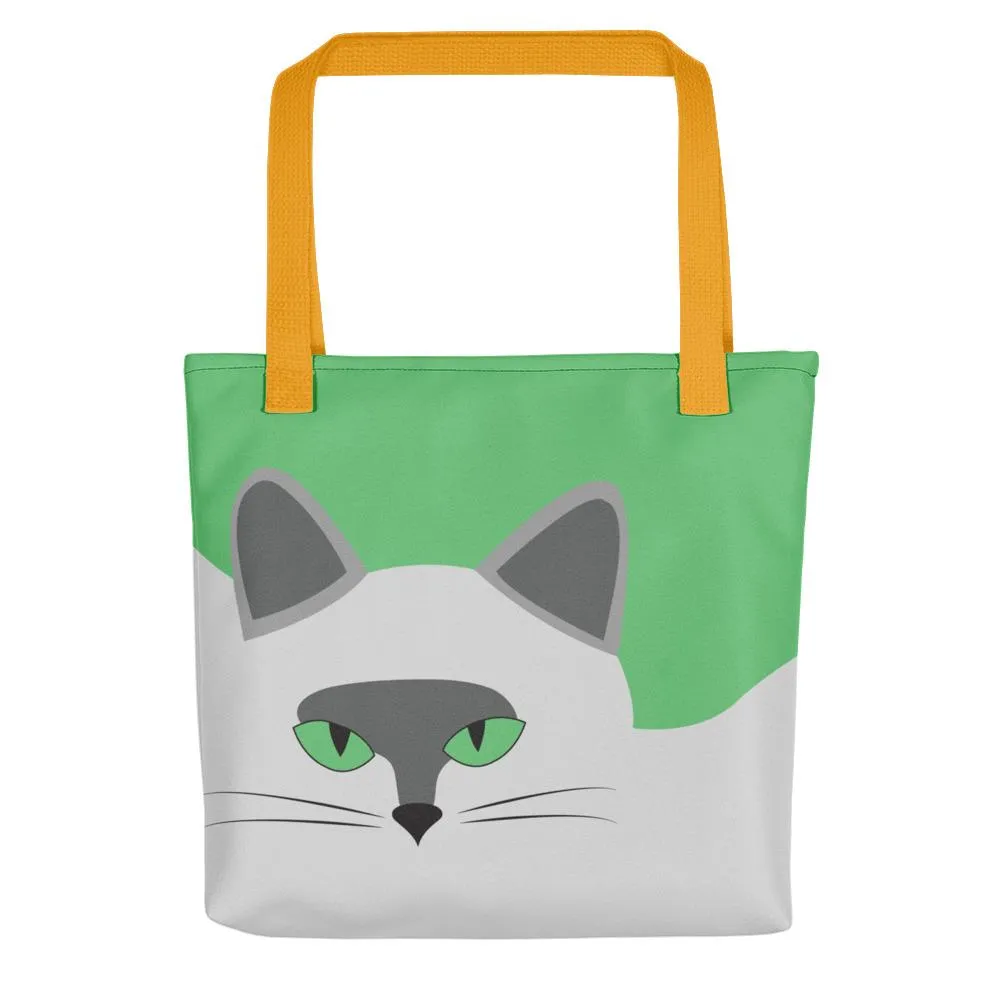 Inscrutable Cat 'Smoky Green' Tote bag