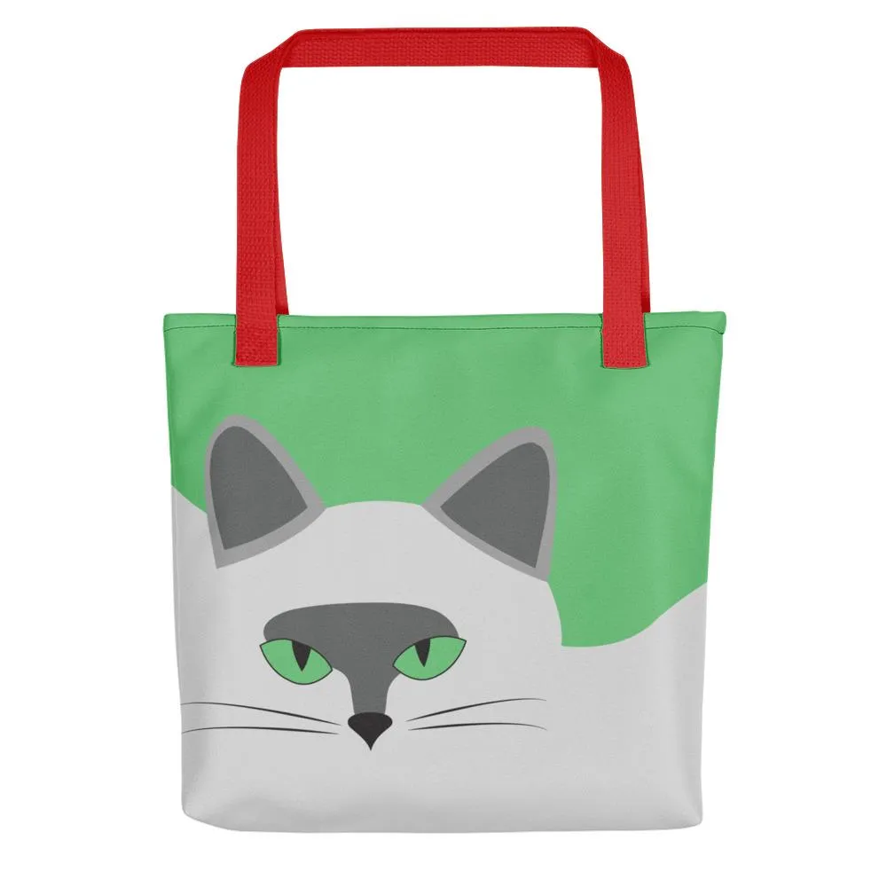 Inscrutable Cat 'Smoky Green' Tote bag