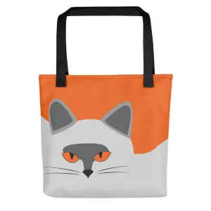Inscrutable Cat 'Smoky Orange' Tote Bag
