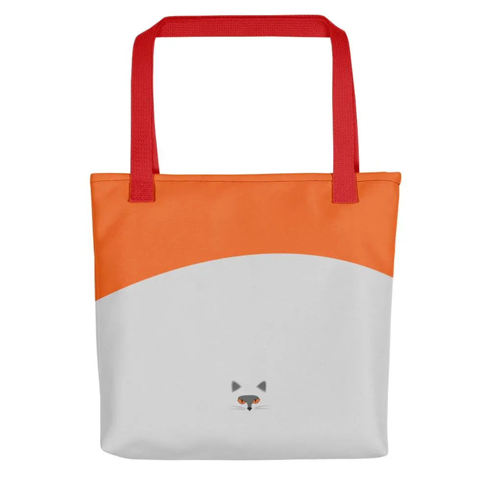 Inscrutable Cat 'Smoky Orange' Tote Bag