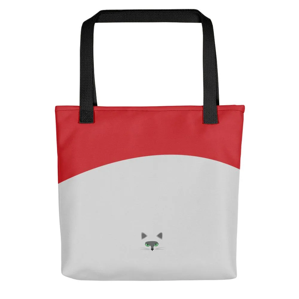Inscrutable Cat 'Smoky Red' Tote Bag