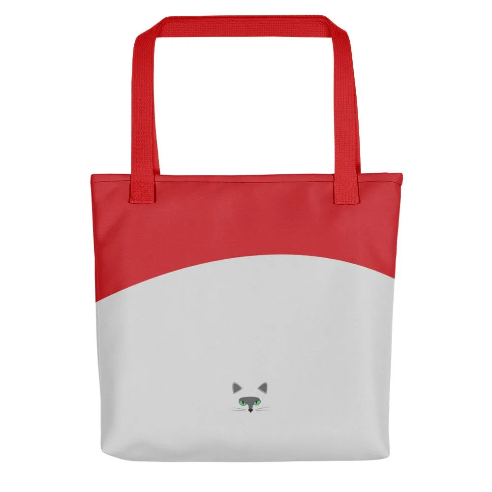 Inscrutable Cat 'Smoky Red' Tote Bag