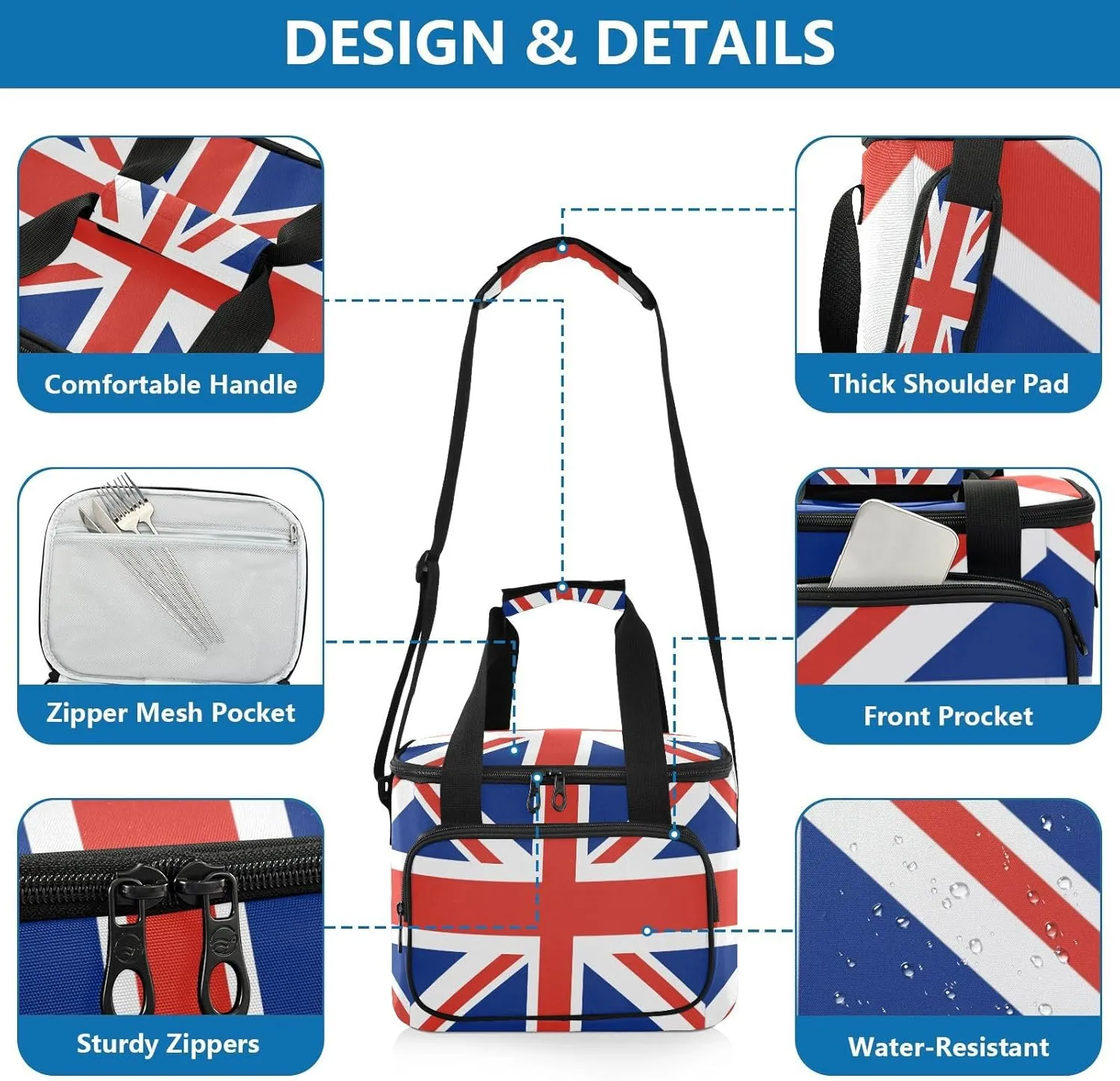 Insulated Cooler Bag for Women Men Leakproof 24 Can Camping Cooling Bags for Travel Outdoors Trip