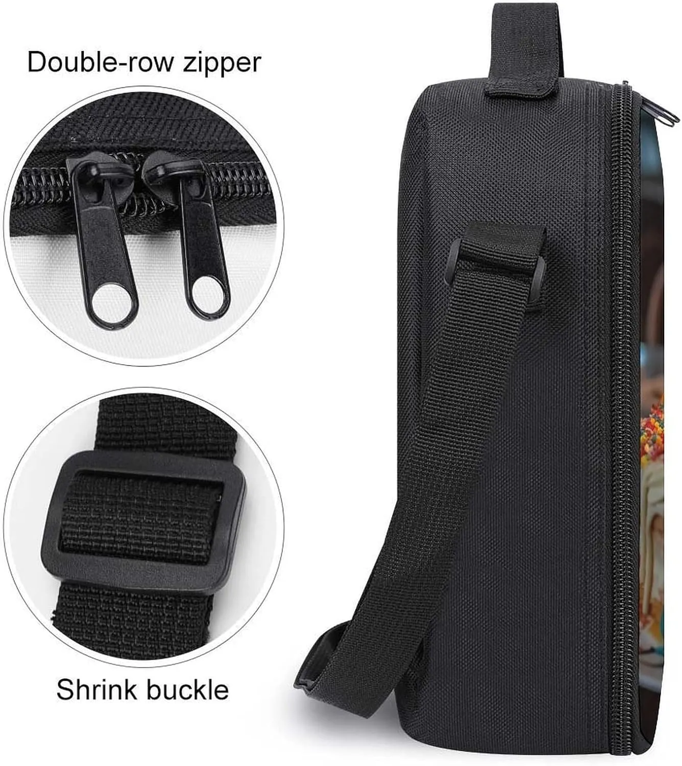 Insulated Lunch Bag Lunch Box for Women Men Candles on Birthday Cake Lunch Tote Bags for Work Office