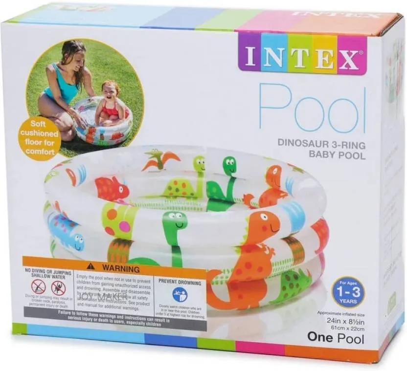 INTEX DINOSAUR 3 RING BABY POOL 57106