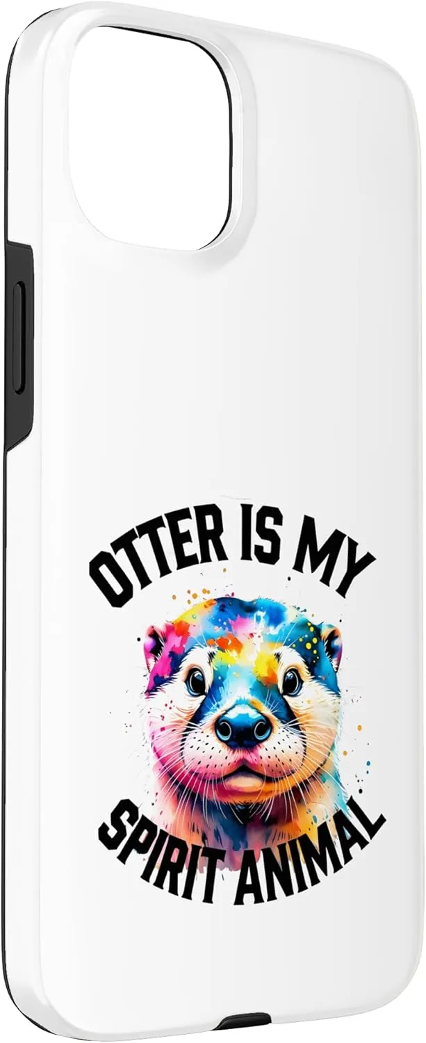 iPhone 15 Plus Otter spirit animal colors multicolor splash animal lovers Case