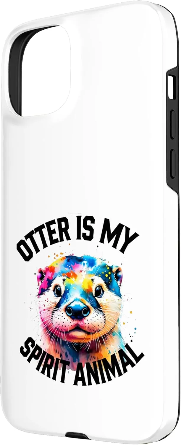 iPhone 15 Plus Otter spirit animal colors multicolor splash animal lovers Case