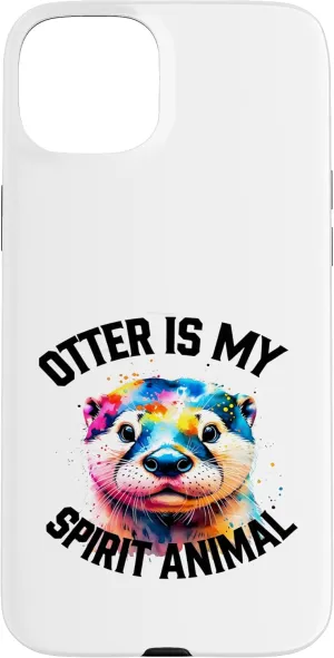 iPhone 15 Plus Otter spirit animal colors multicolor splash animal lovers Case