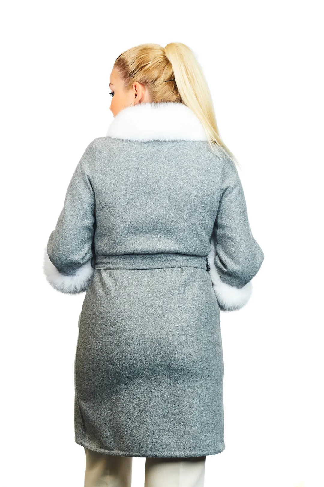 Iris Alpaca Fox Blend Wool Coat
