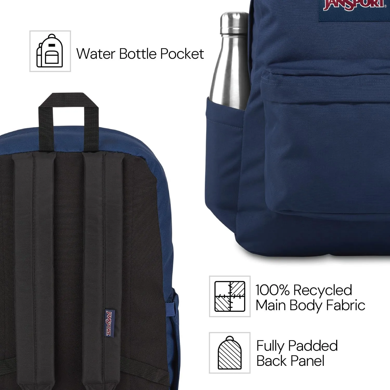 JanSport SuperBreak Plus Backpack with Padded 15-inch Laptop Sleeve and Integrated Bottle Pocket - Spacious and Durable Daypack for Work and Travel - Animal Illusion