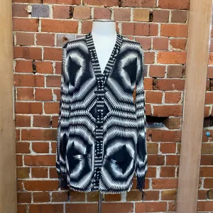 JEAN PAUL GAULTIER op-art printed mesh cardy