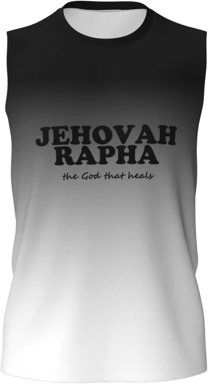 Jehovah Rapha The God Who Heals Men's Sleeveless Muscle Shirts,Singlet Vests Summer Running Tank Tops,