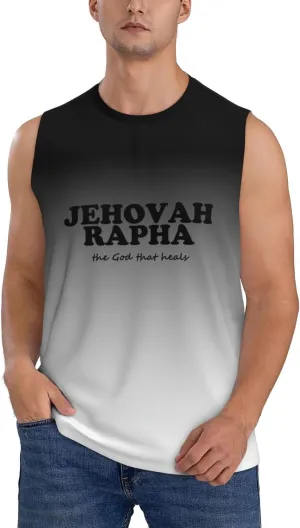Jehovah Rapha The God Who Heals Men's Sleeveless Muscle Shirts,Singlet Vests Summer Running Tank Tops,
