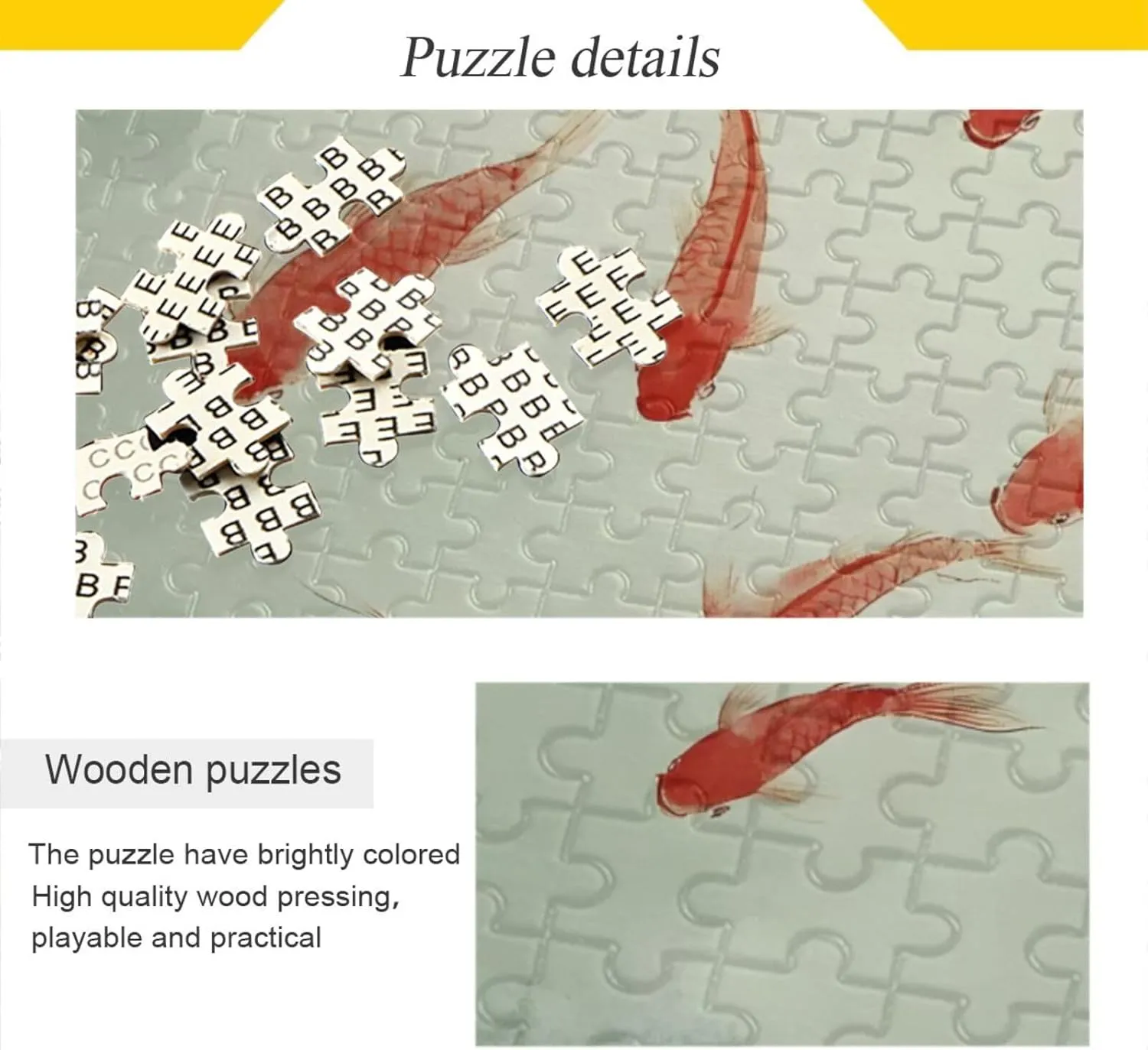 Jigsaw Puzzle Fish Water Watercolor for Adults 500 Pieces, Extremely Challenging and Difficult Puzzle for Family Games, Party Entertainment, and Brain Teasing Fun